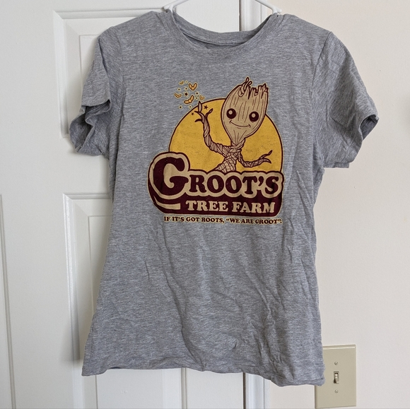 Mighty Fine Marvel Guardians of the Galaxy Groot Women's Crewneck Tee Shirt M - Picture 2 of 5